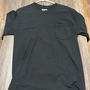Gildan Men's Black Pocket Tee